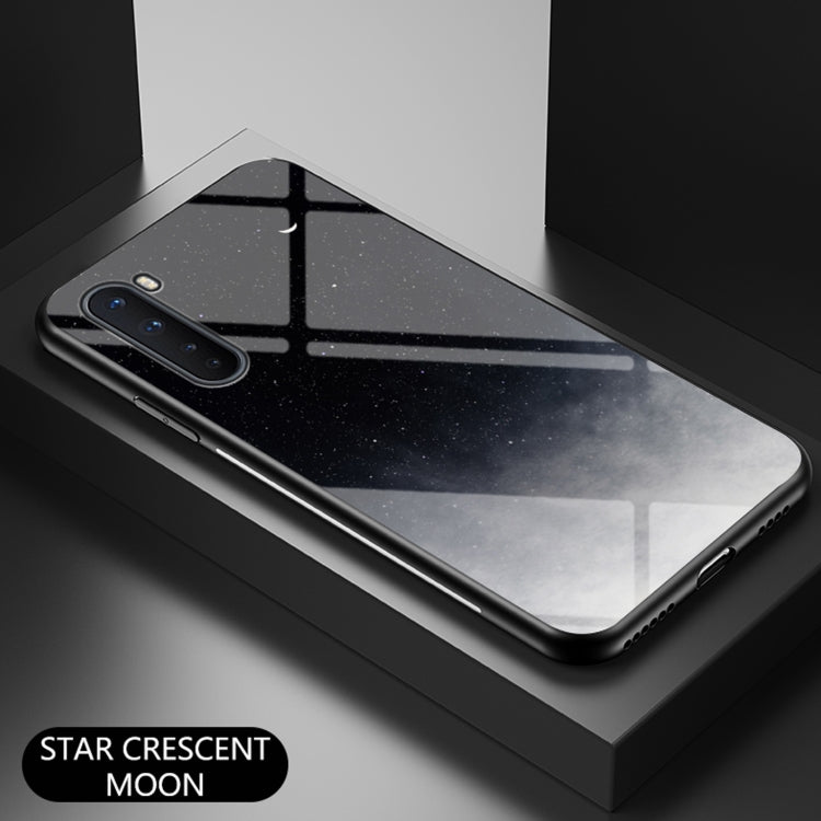 For OnePlus Nord Starry Sky Painted Tempered Glass TPU Shockproof Protective Case