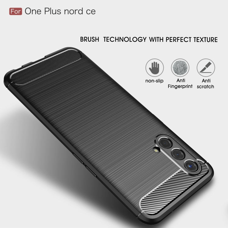 For OnePlus Nord CE 5G Brushed Texture Carbon Fiber TPU Case