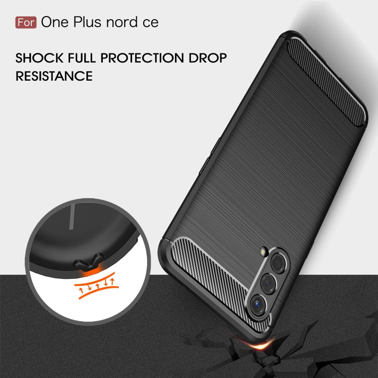 For OnePlus Nord CE 5G Brushed Texture Carbon Fiber TPU Case