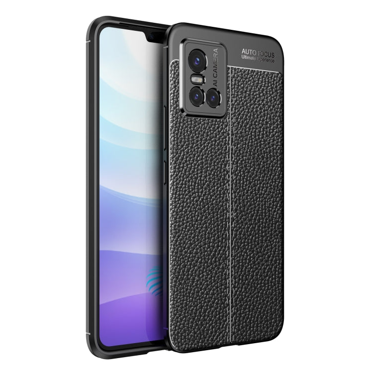 For vivo S10 Litchi Texture TPU Shockproof Case
