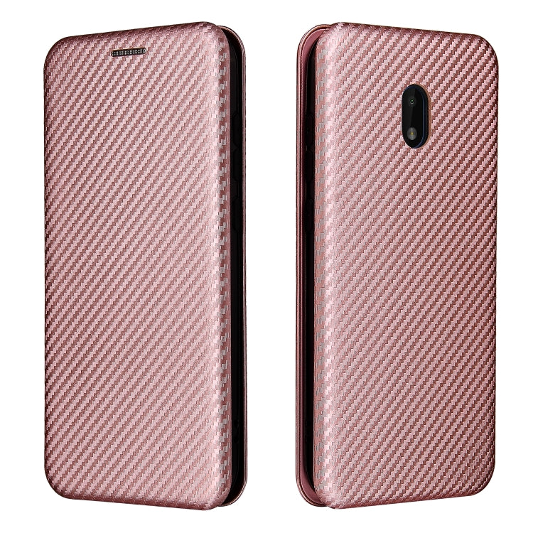 For Nokia C1 Plus Carbon Fiber Texture Horizontal Flip TPU + PC + PU Leather Case with Card Slot