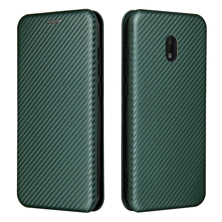 For Nokia C1 Plus Carbon Fiber Texture Horizontal Flip TPU + PC + PU Leather Case with Card Slot