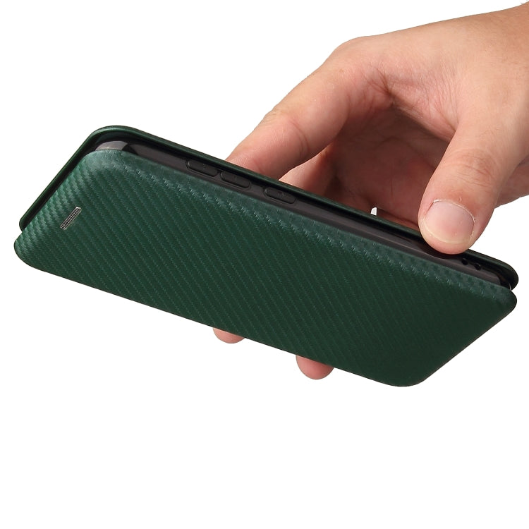 For Nokia C1 Plus Carbon Fiber Texture Horizontal Flip TPU + PC + PU Leather Case with Card Slot