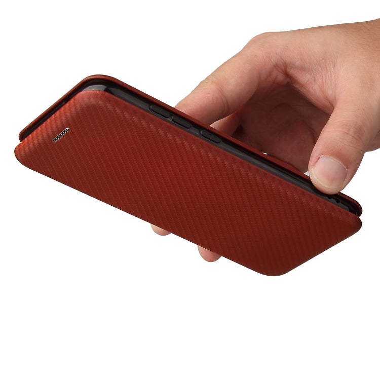 For Nokia C1 Plus Carbon Fiber Texture Horizontal Flip TPU + PC + PU Leather Case with Card Slot