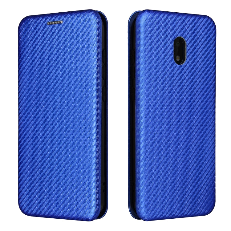 For Nokia C1 Plus Carbon Fiber Texture Horizontal Flip TPU + PC + PU Leather Case with Card Slot