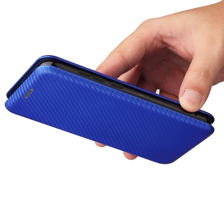 For Nokia C1 Plus Carbon Fiber Texture Horizontal Flip TPU + PC + PU Leather Case with Card Slot