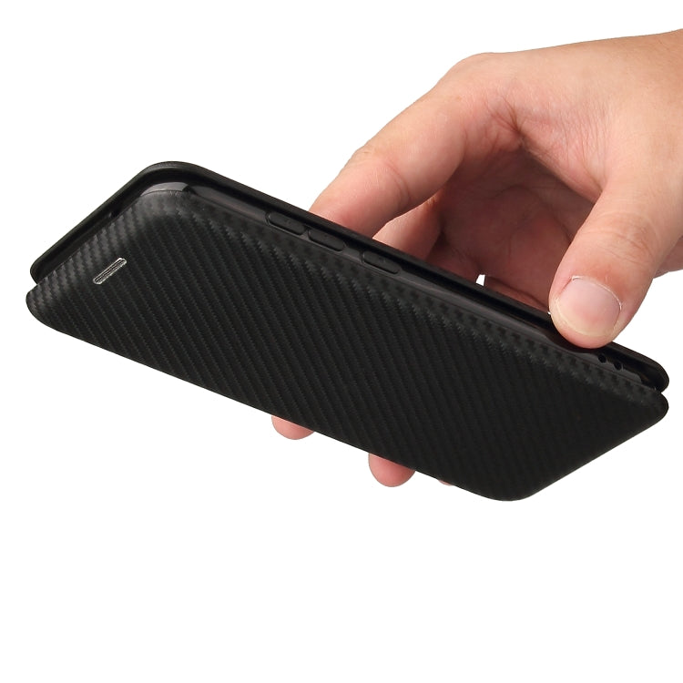 For Nokia C1 Plus Carbon Fiber Texture Horizontal Flip TPU + PC + PU Leather Case with Card Slot