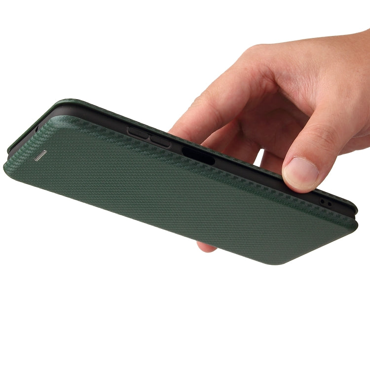 For Samsung Galaxy A03s Carbon Fiber Texture Horizontal Flip TPU + PC + PU Leather Case with Card Slot