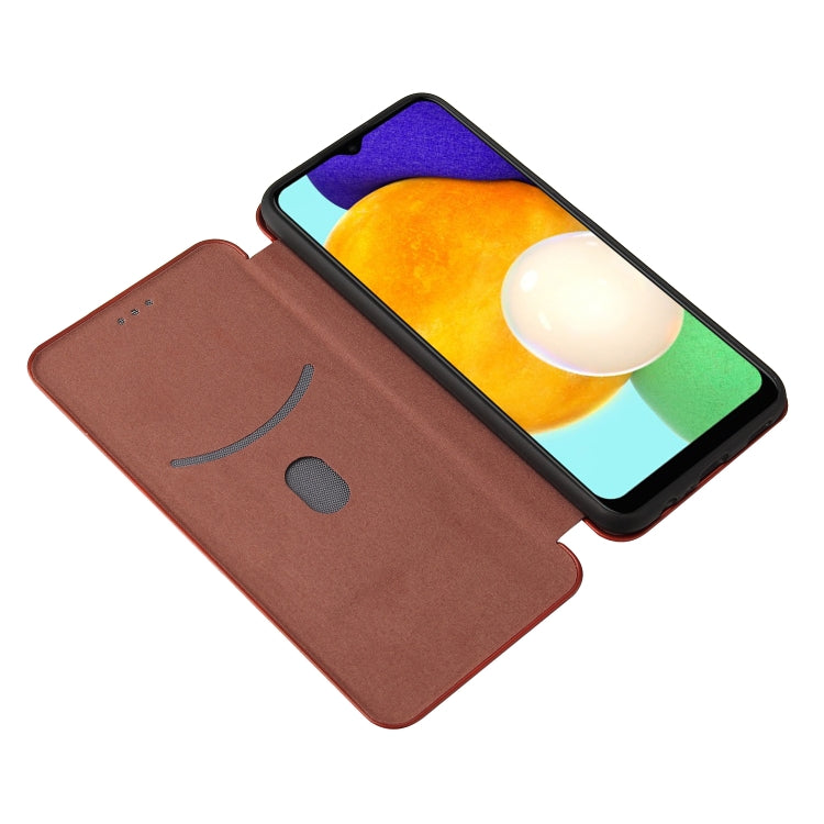 For Samsung Galaxy A03s Carbon Fiber Texture Horizontal Flip TPU + PC + PU Leather Case with Card Slot