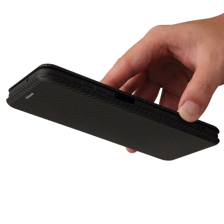 For Samsung Galaxy A03s Carbon Fiber Texture Horizontal Flip TPU + PC + PU Leather Case with Card Slot