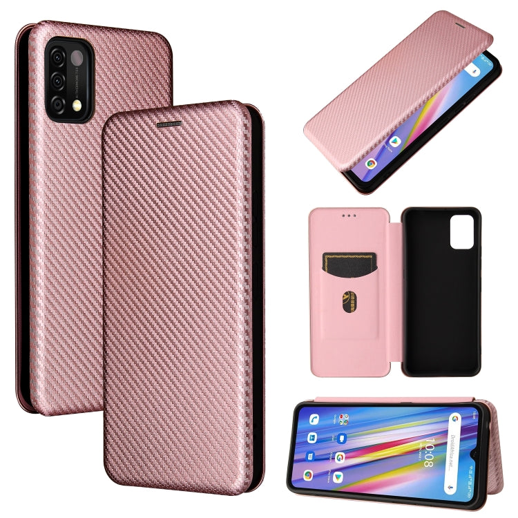 For UMIDIGI A11 Carbon Fiber Texture Horizontal Flip TPU + PC + PU Leather Case with Card Slot