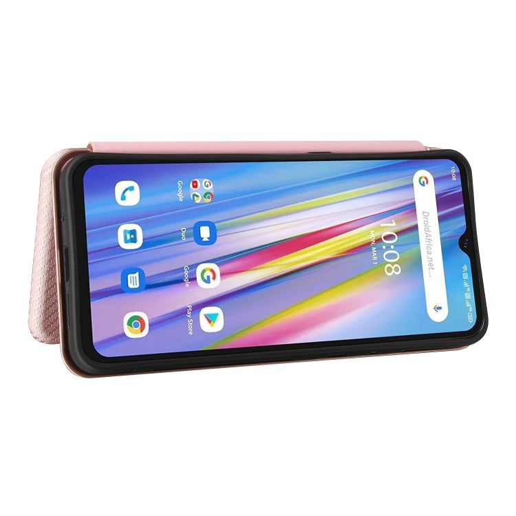 For UMIDIGI A11 Carbon Fiber Texture Horizontal Flip TPU + PC + PU Leather Case with Card Slot