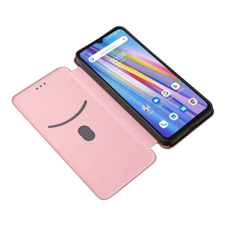 For UMIDIGI A11 Carbon Fiber Texture Horizontal Flip TPU + PC + PU Leather Case with Card Slot