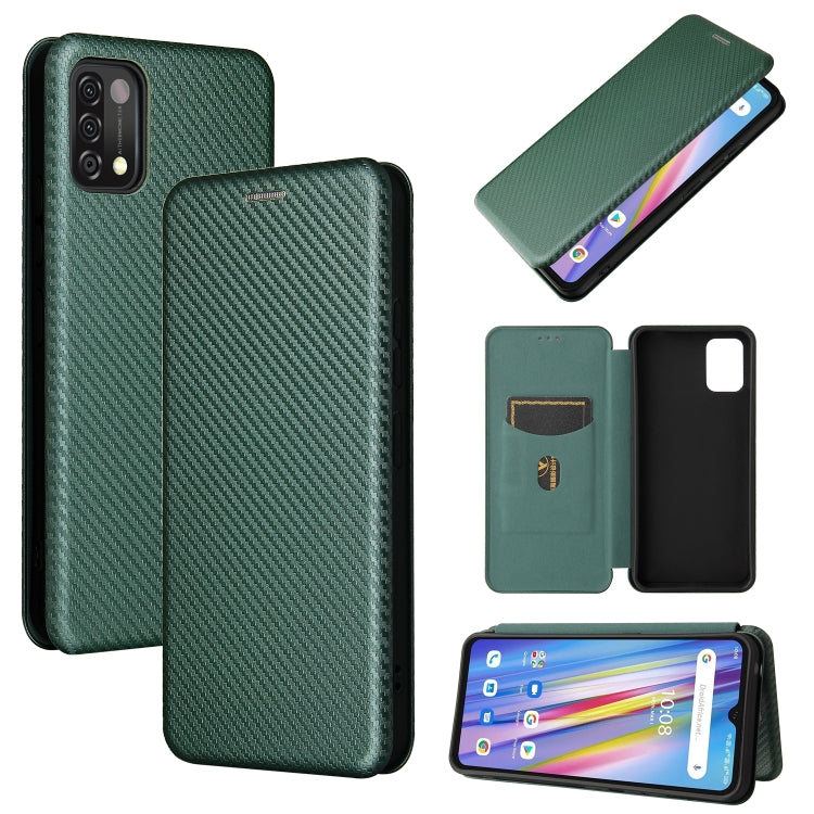 For UMIDIGI A11 Carbon Fiber Texture Horizontal Flip TPU + PC + PU Leather Case with Card Slot