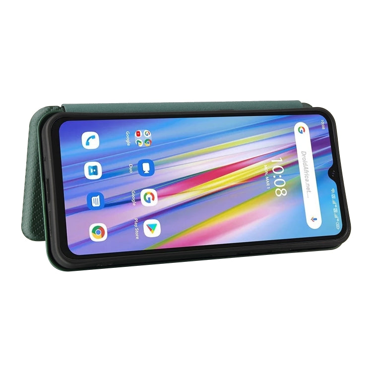 For UMIDIGI A11 Carbon Fiber Texture Horizontal Flip TPU + PC + PU Leather Case with Card Slot