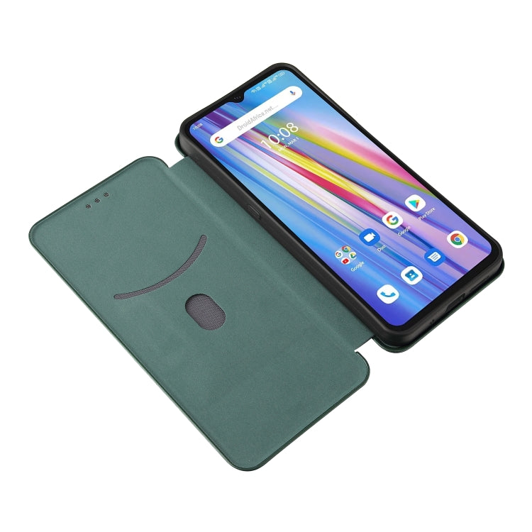 For UMIDIGI A11 Carbon Fiber Texture Horizontal Flip TPU + PC + PU Leather Case with Card Slot