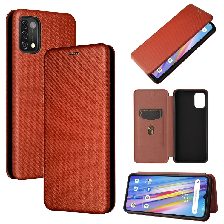 For UMIDIGI A11 Carbon Fiber Texture Horizontal Flip TPU + PC + PU Leather Case with Card Slot