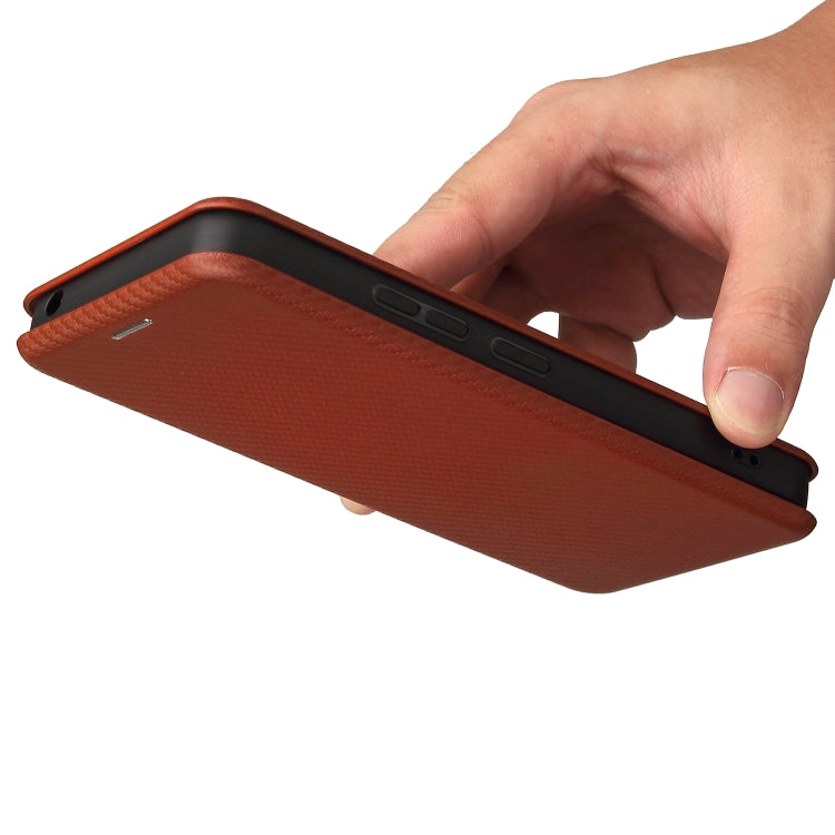 For UMIDIGI A11 Carbon Fiber Texture Horizontal Flip TPU + PC + PU Leather Case with Card Slot