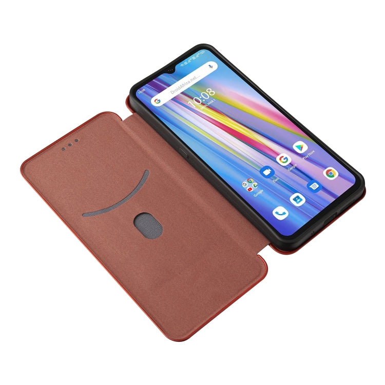 For UMIDIGI A11 Carbon Fiber Texture Horizontal Flip TPU + PC + PU Leather Case with Card Slot