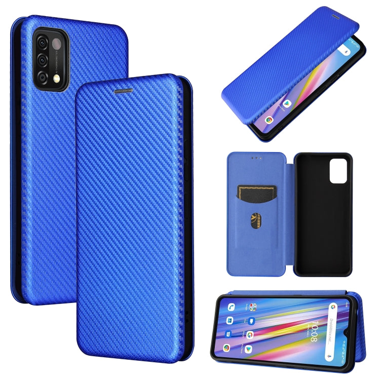 For UMIDIGI A11 Carbon Fiber Texture Horizontal Flip TPU + PC + PU Leather Case with Card Slot