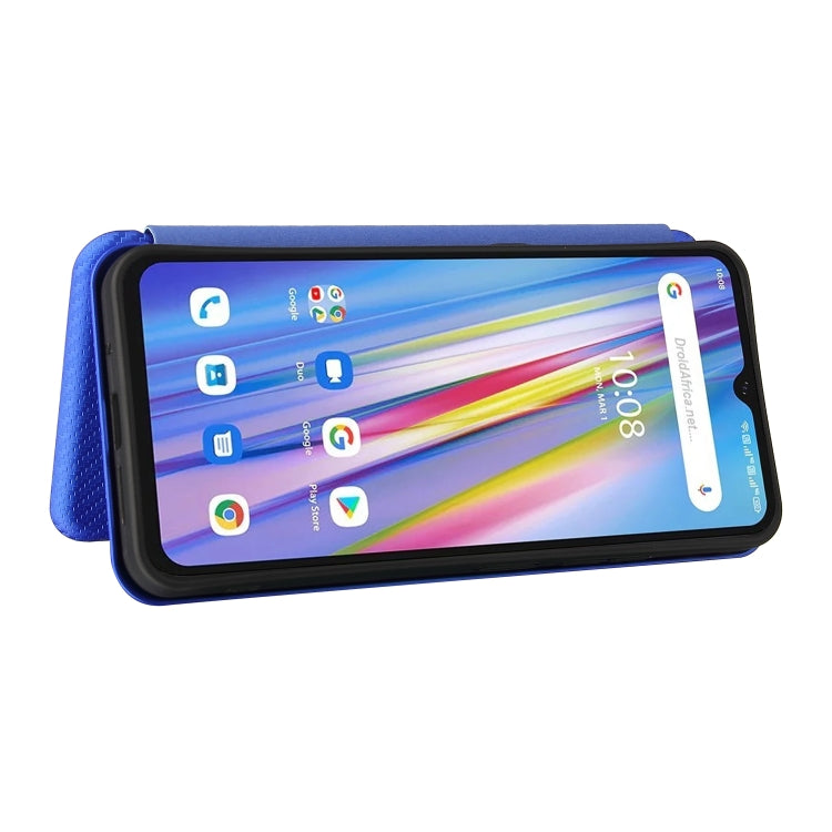 For UMIDIGI A11 Carbon Fiber Texture Horizontal Flip TPU + PC + PU Leather Case with Card Slot