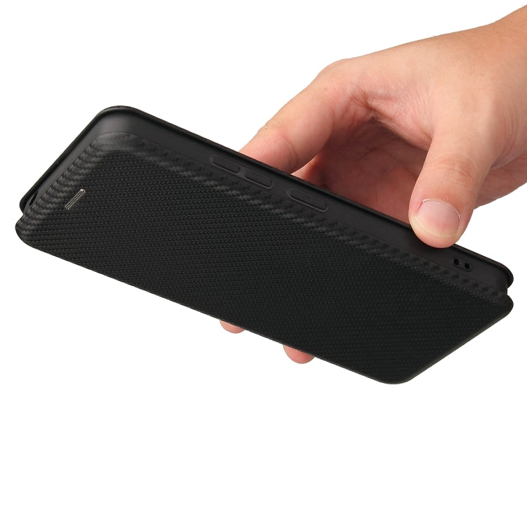 For UMIDIGI A11 Carbon Fiber Texture Horizontal Flip TPU + PC + PU Leather Case with Card Slot