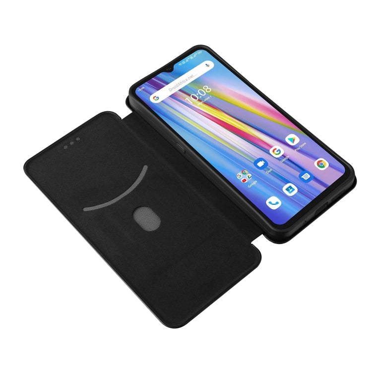 For UMIDIGI A11 Carbon Fiber Texture Horizontal Flip TPU + PC + PU Leather Case with Card Slot
