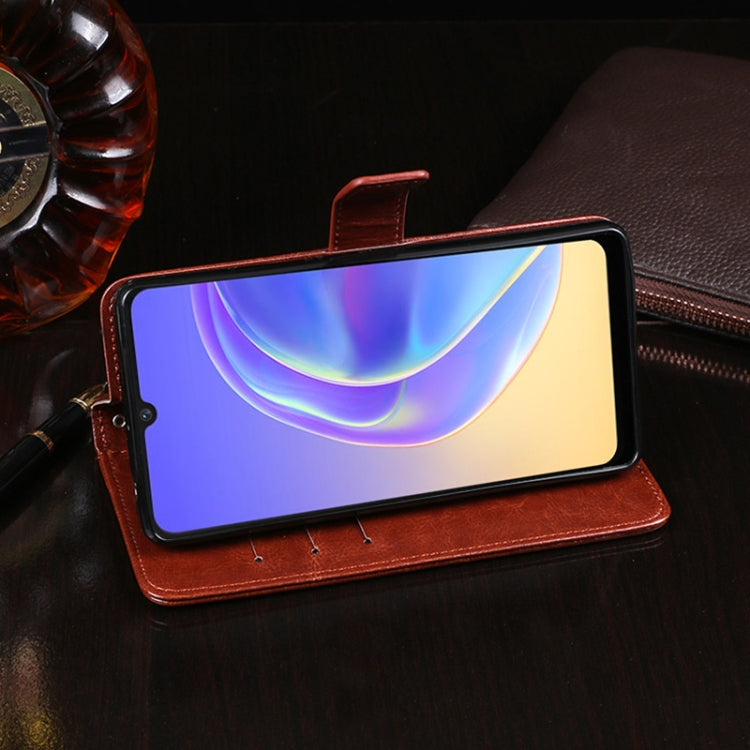 For vivo V21e 4G idewei Crazy Horse Texture Horizontal Flip Leather Case with Holder & Card Slots & Wallet