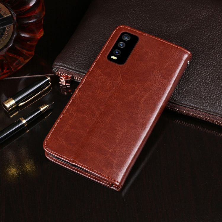 For vivo Y12S 2021 idewei Crazy Horse Texture Horizontal Flip Leather Case with Holder & Card Slots & Wallet