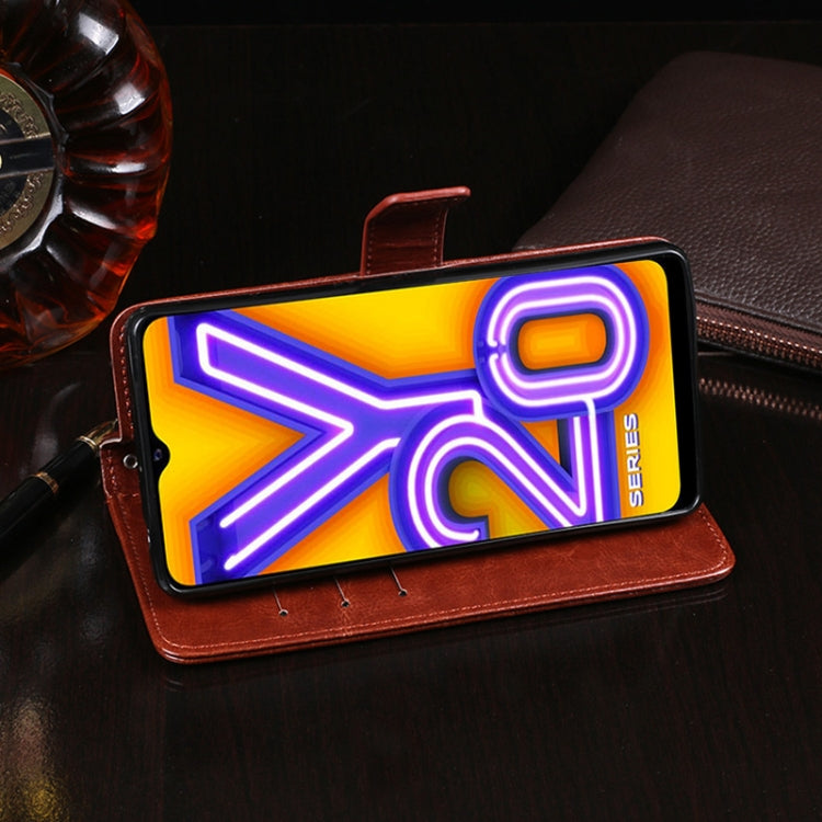 For vivo Y12S 2021 idewei Crazy Horse Texture Horizontal Flip Leather Case with Holder & Card Slots & Wallet