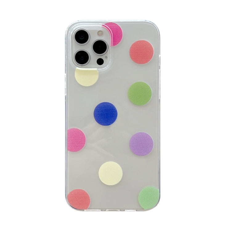 For iPhone 12 / 12 Pro Colorful Dot Pattern TPU Straight Edge Shockproof Case