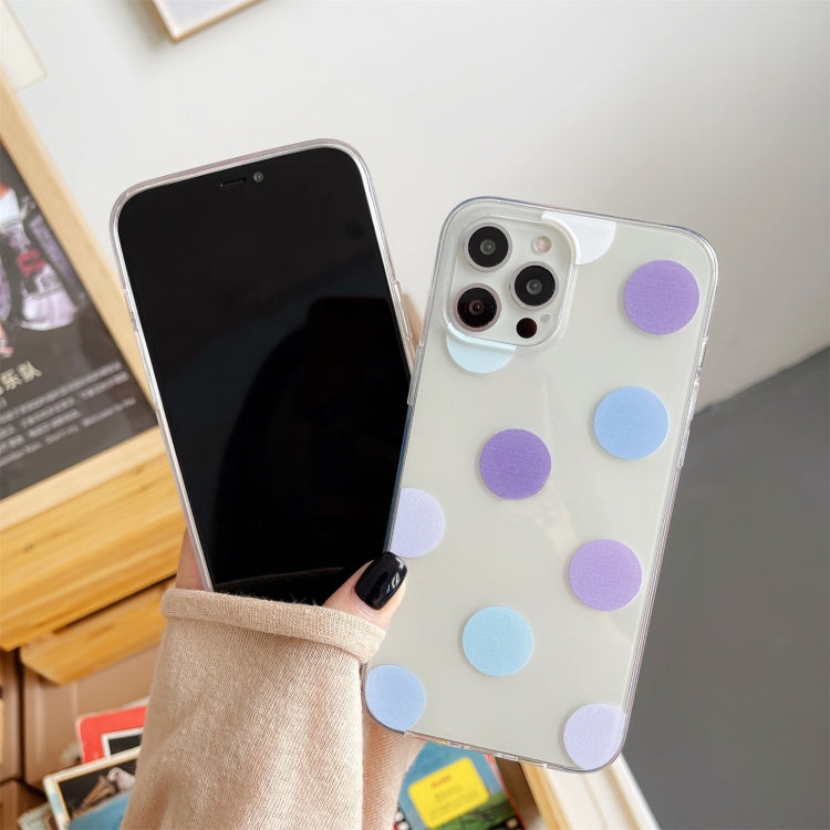 For iPhone 12 / 12 Pro Colorful Dot Pattern TPU Straight Edge Shockproof Case