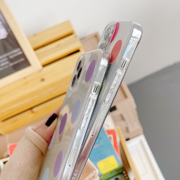 For iPhone 12 / 12 Pro Colorful Dot Pattern TPU Straight Edge Shockproof Case