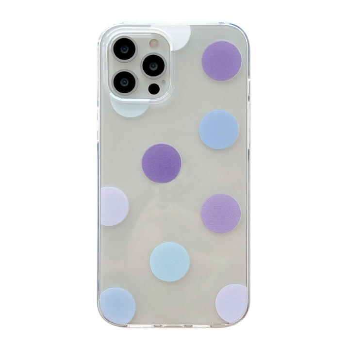 For iPhone 12 Pro Max Colorful Dot Pattern TPU Straight Edge Shockproof Case