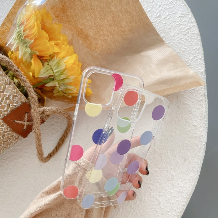For iPhone 11 Colorful Dot Pattern TPU Straight Edge Shockproof Case