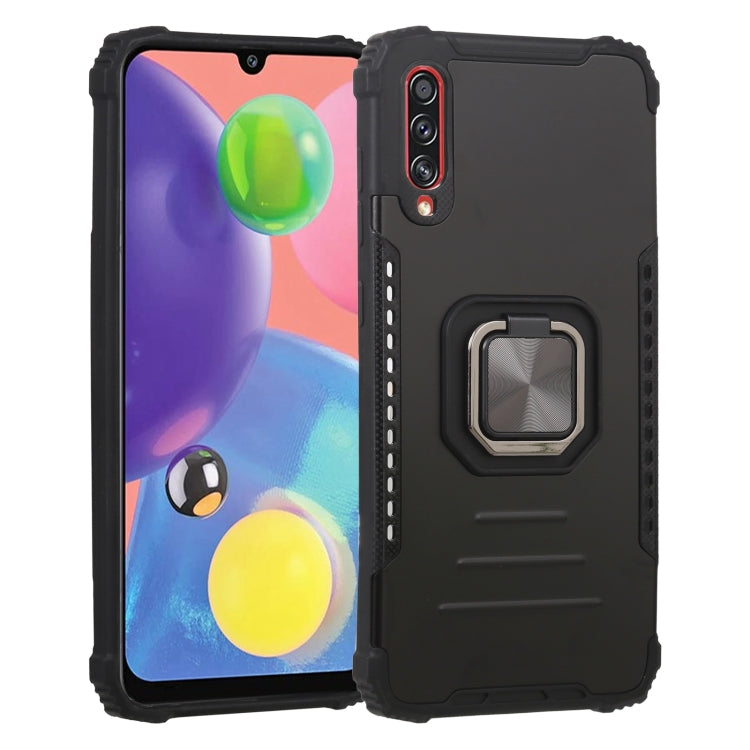 For Samsung Galaxy A21 US Version Fierce Warrior Series Armor All-inclusive Shockproof Aluminum Alloy + TPU Protective Case with Ring Holder