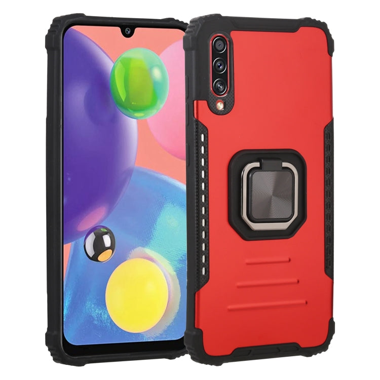 For Samsung Galaxy A21 US Version Fierce Warrior Series Armor All-inclusive Shockproof Aluminum Alloy + TPU Protective Case with Ring Holder