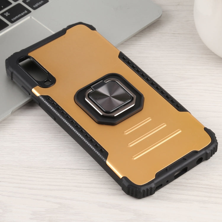 For Samsung Galaxy A21 US Version Fierce Warrior Series Armor All-inclusive Shockproof Aluminum Alloy + TPU Protective Case with Ring Holder