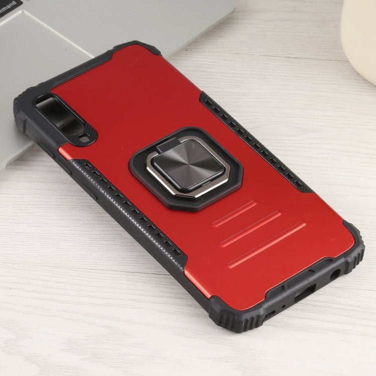 For Samsung Galaxy A21 Fierce Warrior Series Armor All-inclusive Shockproof Aluminum Alloy + TPU Protective Case with Ring Holder