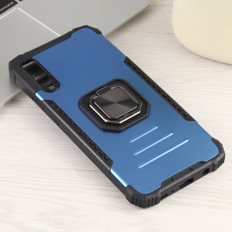For Samsung Galaxy A21 Fierce Warrior Series Armor All-inclusive Shockproof Aluminum Alloy + TPU Protective Case with Ring Holder