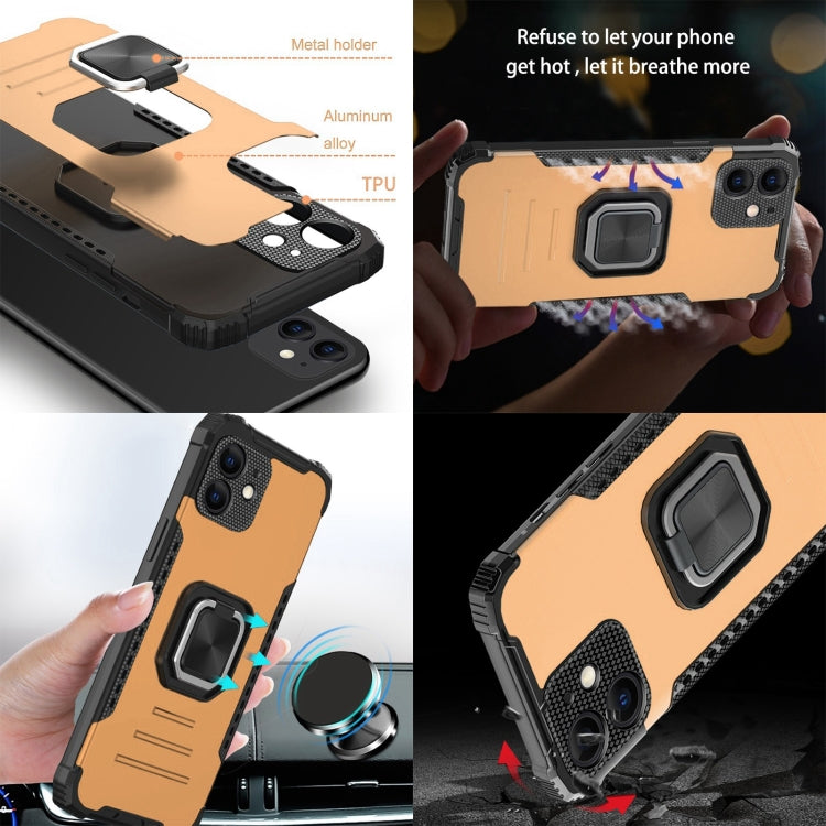 For Samsung Galaxy A21 Fierce Warrior Series Armor All-inclusive Shockproof Aluminum Alloy + TPU Protective Case with Ring Holder