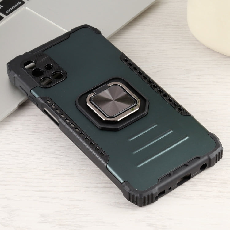For Samsung Galaxy M51 Fierce Warrior Series Armor All-inclusive Shockproof Aluminum Alloy + TPU Protective Case with Ring Holder