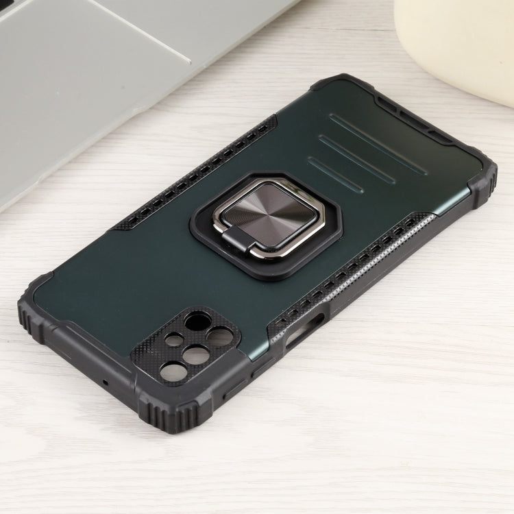For Samsung Galaxy M51 Fierce Warrior Series Armor All-inclusive Shockproof Aluminum Alloy + TPU Protective Case with Ring Holder