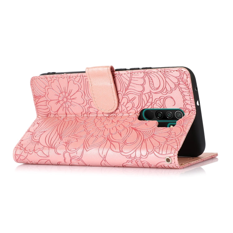 For Xiaomi Redmi 9 Skin Feel Embossed Sunflower Horizontal Flip Leather Case with Holder & Card Slots & Wallet & Lanyard