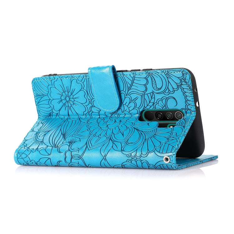 For Xiaomi Redmi 9 Skin Feel Embossed Sunflower Horizontal Flip Leather Case with Holder & Card Slots & Wallet & Lanyard