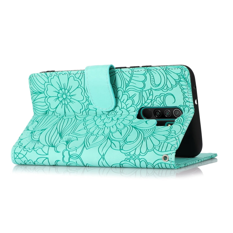 For Xiaomi Redmi 9 Skin Feel Embossed Sunflower Horizontal Flip Leather Case with Holder & Card Slots & Wallet & Lanyard
