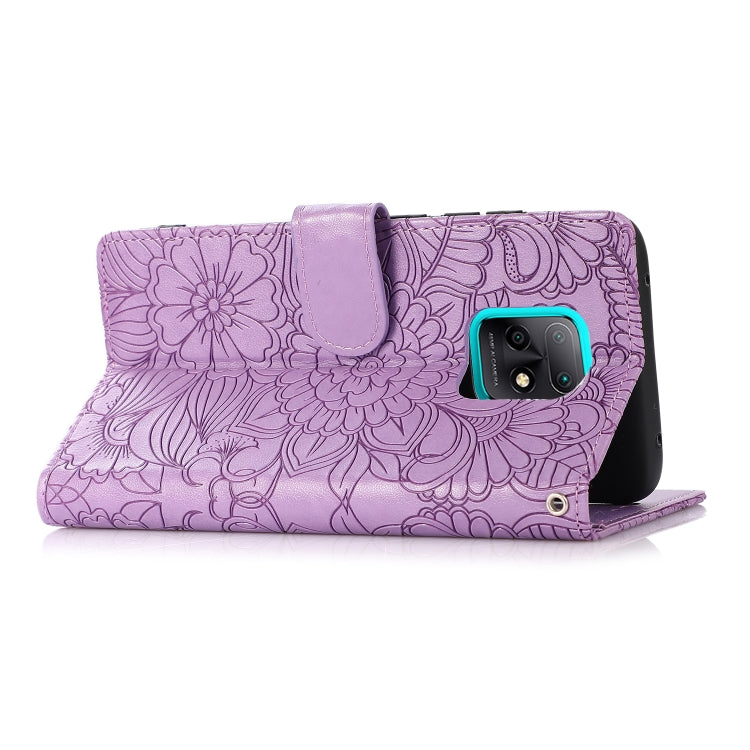For Xiaomi Redmi 10X 5G Skin Feel Embossed Sunflower Horizontal Flip Leather Case with Holder & Card Slots & Wallet & Lanyard