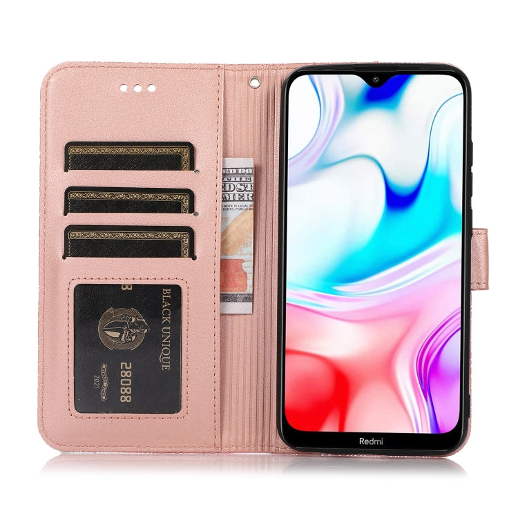 For Xiaomi Redmi 8 Skin Feel Embossed Sunflower Horizontal Flip Leather Case with Holder & Card Slots & Wallet & Lanyard