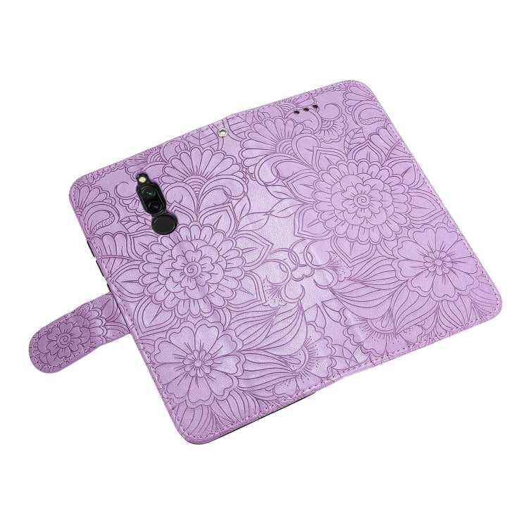 For Xiaomi Redmi 8 Skin Feel Embossed Sunflower Horizontal Flip Leather Case with Holder & Card Slots & Wallet & Lanyard