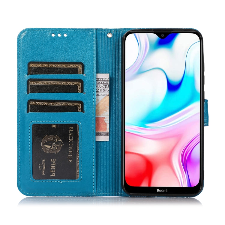For Xiaomi Redmi 8 Skin Feel Embossed Sunflower Horizontal Flip Leather Case with Holder & Card Slots & Wallet & Lanyard
